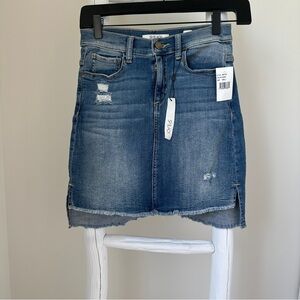 SP Black Label Casual Pencil Mini Denim Skirt with Frayed Edge Size Small